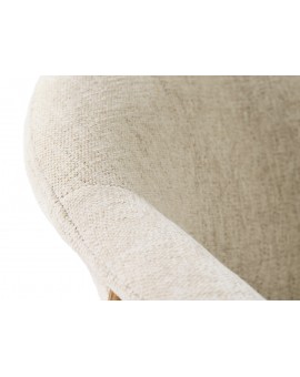 GARDA crème beige (stof Harmony 110) / natuurlijk eiken - GESTOFFEERDE STOEL VOOR WOONKAMER/EETKAMER