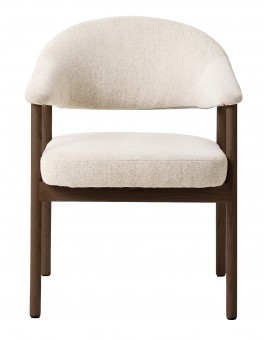 GARDA crème beige (stof Harmony 110) / gerookt eiken gelakt - GESTOFFEERDE STOEL VOOR WOONKAMER/EETKAMER