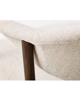GARDA crème beige (stof Harmony 110) / gerookt eiken gelakt - GESTOFFEERDE STOEL VOOR WOONKAMER/EETKAMER