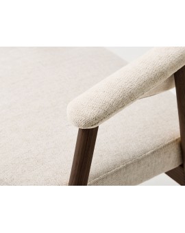 GARDA crème beige (stof Harmony 110) / gerookt eiken gelakt - GESTOFFEERDE STOEL VOOR WOONKAMER/EETKAMER