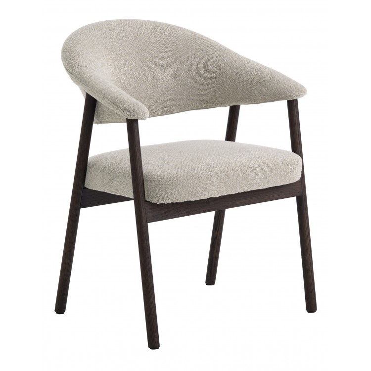 GARDA beige mélange (stof Lake 120) / eiken dark espresso - GESTOFFEERDE STOEL VOOR WOONKAMER/EETKAMER