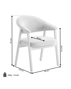 GARDA beige mélange (stof Lake 120) / eiken dark espresso - GESTOFFEERDE STOEL VOOR WOONKAMER/EETKAMER