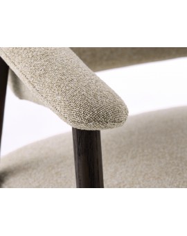 GARDA beige mélange (stof Lake 120) / eiken dark espresso - GESTOFFEERDE STOEL VOOR WOONKAMER/EETKAMER