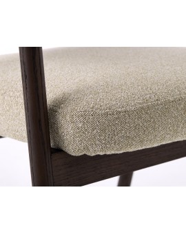 GARDA beige mélange (stof Lake 120) / eiken dark espresso - GESTOFFEERDE STOEL VOOR WOONKAMER/EETKAMER