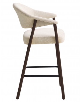 GARDA crème beige (stof Harmony 110) / eiken dark espresso - GESTOFFEERDE BARKRUK VOOR KEUKEN/BAR