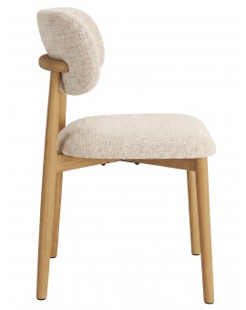 AVLO Beige (stof Juto 4)/gelakt eiken frame – HOUTEN STOEL VOOR WOONKAMER, EETKAMER, KEUKEN RETRO