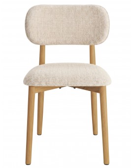 AVLO Beige (stof Juto 4)/gelakt eiken frame – HOUTEN STOEL VOOR WOONKAMER, EETKAMER, KEUKEN RETRO