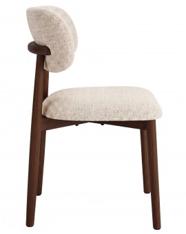 AVLO Beige (stof Juto 4)/notenkleurig gebeitst frame – HOUTEN STOEL VOOR WOONKAMER, EETKAMER, KEUKEN RETRO