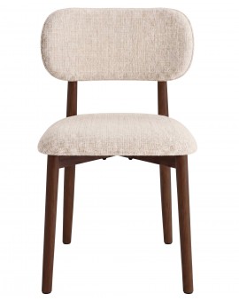 AVLO Beige (stof Juto 4)/notenkleurig gebeitst frame – HOUTEN STOEL VOOR WOONKAMER, EETKAMER, KEUKEN RETRO