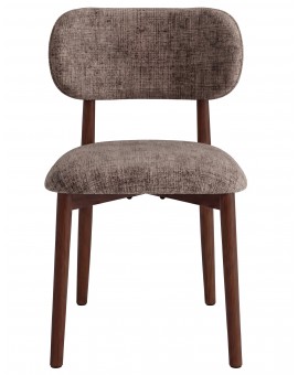 AVLO Gedempt bruin (stof Juto 24)/notenkleurig gebeitst frame – HOUTEN STOEL VOOR WOONKAMER, EETKAMER, KEUKEN RETRO