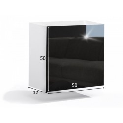 KWADRO 50 lesk, černá / bílá, moderní závěsná skříň