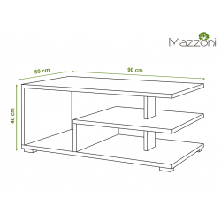LINK beton / wit, salontafel