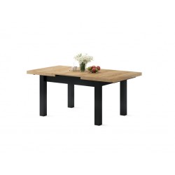 ROYAL gouden eik / zwart, eettafel, uitschuifbaar