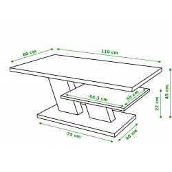 CLIFF beton / zwart, salontafel