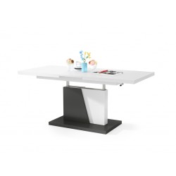GRAND NOIR wit / antraciet, uitschuifbare tafel