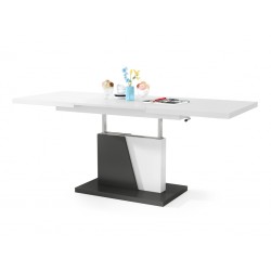 GRAND NOIR wit / antraciet, uitschuifbare tafel