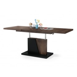 GRAND NOIR bruin eiken / zwart, uitschuifbare tafel