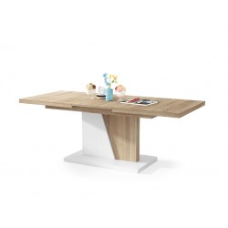 GRAND NOIR sonoma eiken "/ wit, uitschuifbare tafel
