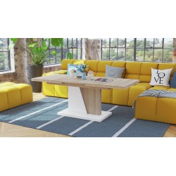 GRAND NOIR sonoma eiken "/ wit, uitschuifbare tafel