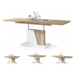 GRAND NOIR sonoma eiken "/ wit, uitschuifbare tafel