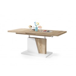 GRAND NOIR sonoma eiken "/ wit, uitschuifbare tafel