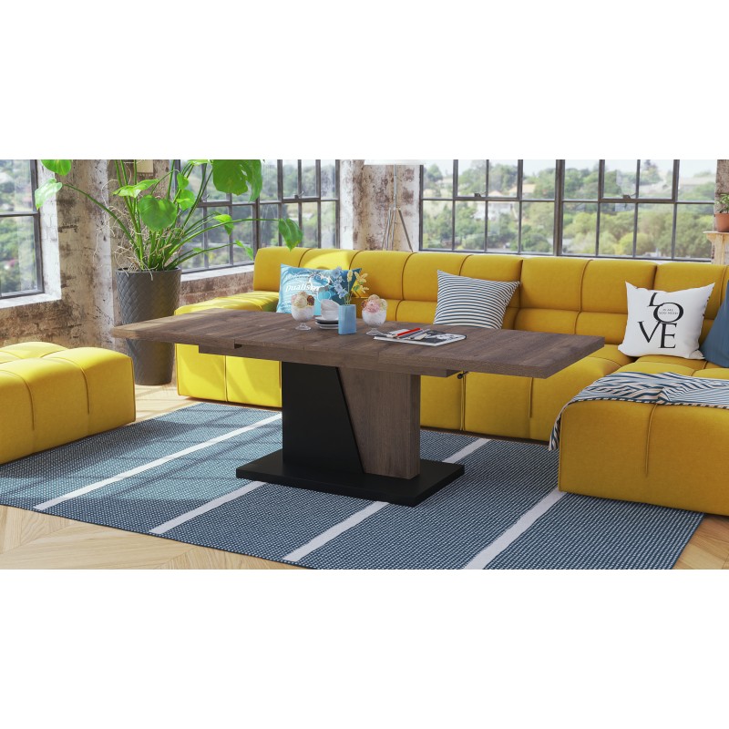 NOIR eiken bruin/zwart, uitschuifbaar, vergadertafel, salontafel NOIR eiken bruin/zwart, uitschuifbaar, vergadertafel, salontafel