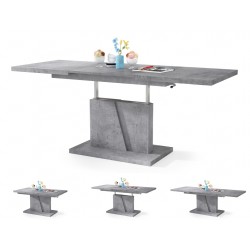 GRAND NOIR beton, uitschuifbare tafel