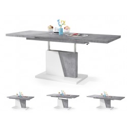 GRAND NOIR beton / wit, uitschuifbare tafel