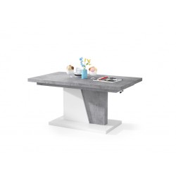GRAND NOIR beton / wit, uitschuifbare tafel