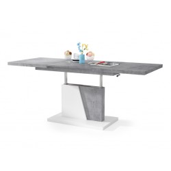 GRAND NOIR beton / wit, uitschuifbare tafel