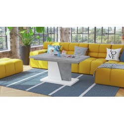GRAND NOIR beton / wit, uitschuifbare tafel