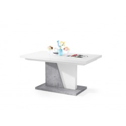 NOIR wit / beton, uitschuifbare salontafel