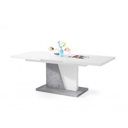 NOIR wit / beton, uitschuifbare salontafel