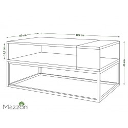 LYNX eiken artisan / antraciet, salontafel, modern, loft