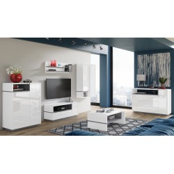 FOLK OS 1 kast wit hoogglans en mat / beton, ladekast