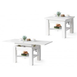 CLEO witte, uitschuifbare salontafel