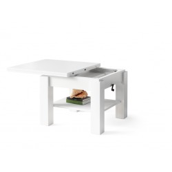 CLEO witte, uitschuifbare salontafel