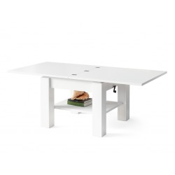 CLEO witte, uitschuifbare salontafel