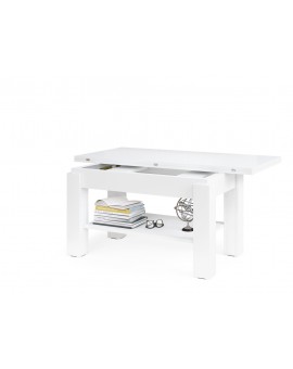 BRAVO  wit, salontafel met plank