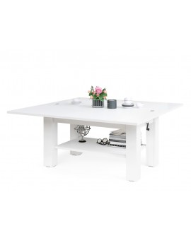 BRAVO  wit, salontafel met plank