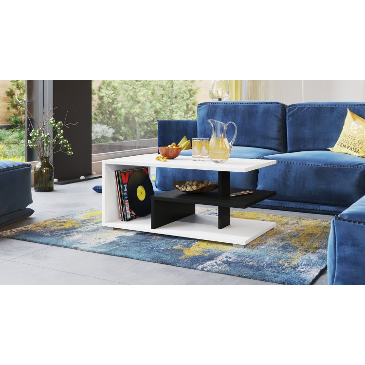 LINK wit / zwart, salontafel LINK wit / zwart, salontafel