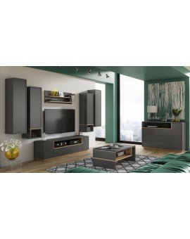 FOLK K-135 kast antraciet/eiken artisan, ladekast