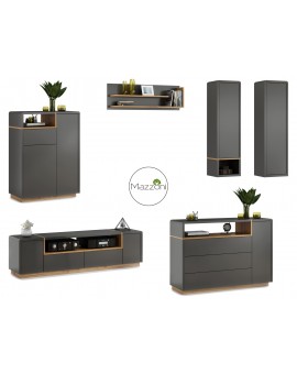 FOLK K-135 kast antraciet/eiken artisan, ladekast