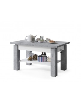 ASTORIA beton/wit, uitschuifbare tafel