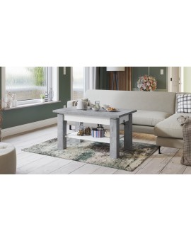 ASTORIA beton/wit, uitschuifbare tafel