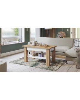 ASTORIA votan eiken / wit, opklapbare salontafel