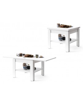 LEO Mat Wit - KOFFIETAFEL MET UITKLAPBAAR BLAD