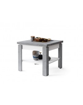 LEO Beton Millenium/ Mat Wit- KOFFIETAFEL MET UITKLAPBAAR BLAD