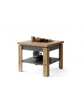 LEO Artisan Eiken/Antraciet (Donkergrijs) - KOFFIETAFEL MET UITKLAPBAAR BLAD