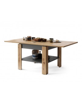 LEO Dub Artisan / Antracit (tmavošedý) – KOMPAKTNÍ LAVICE S ROZKLÁDACÍ DESKOU